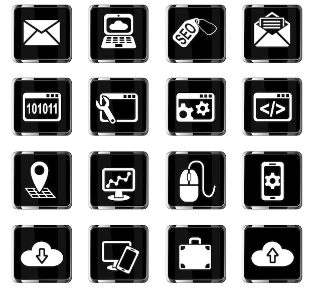 seo and development web icons for user interface design