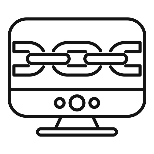 Seo chain computer icon outline vector Seo website