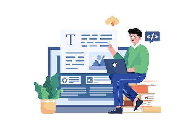 SEO Content Illustration concept on white background