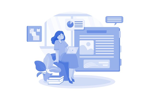 SEO Content Illustration concept on white background