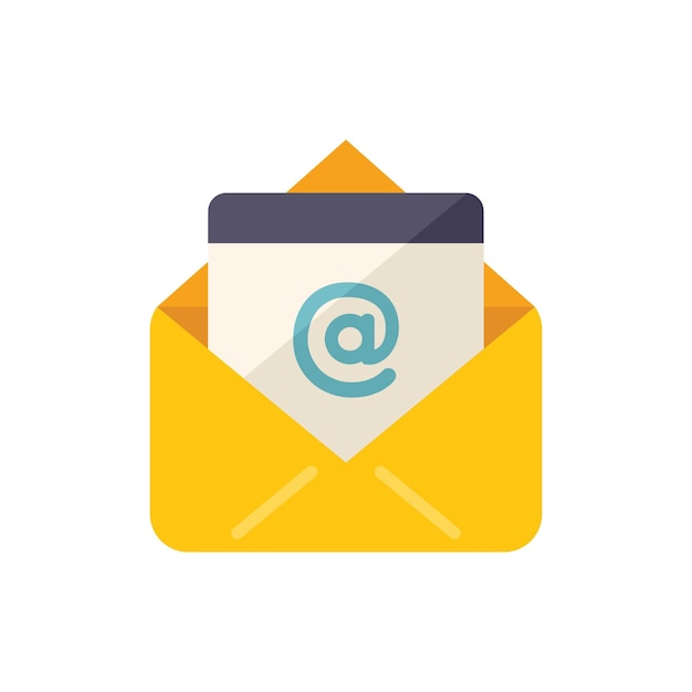 Seo mail icon flat vector Social internet Service commerce isolated