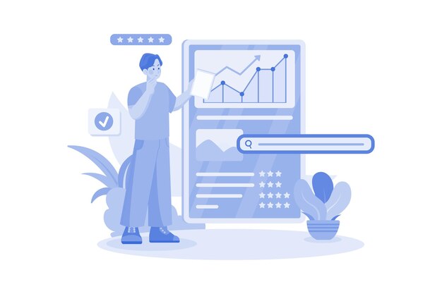 SEO Ranking Illustration concept on white background