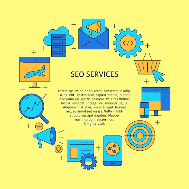 SEO services round poster