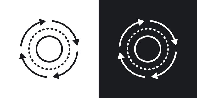 Sequential Process icon set Simultaneous integrated processing pattern vector symbol in a black filled and outlined style StepbyStep Procedure sign