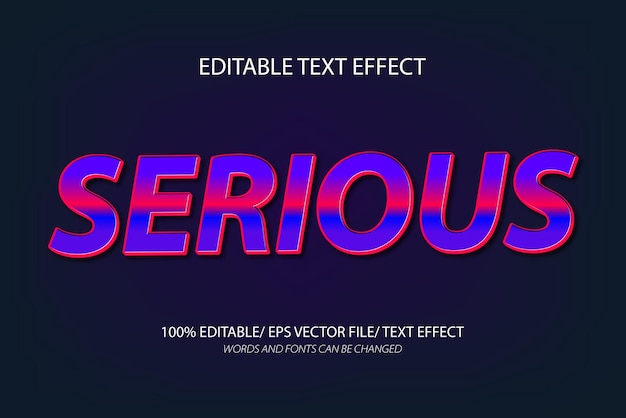 serious editable text effect and editable text style
