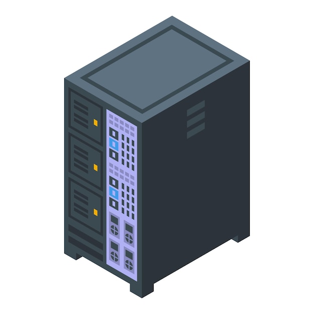 server data icon isometric vector card storage digital computer