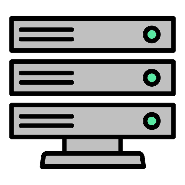 Server data icon outline vector Computer fraud Cyber web