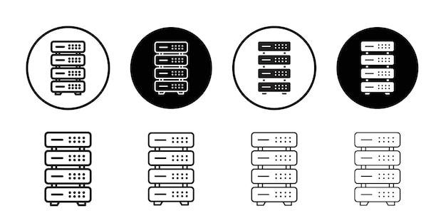 Server icon Flat art in black and white isolated