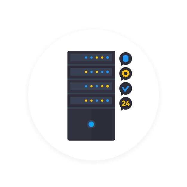 Server icon in flat style