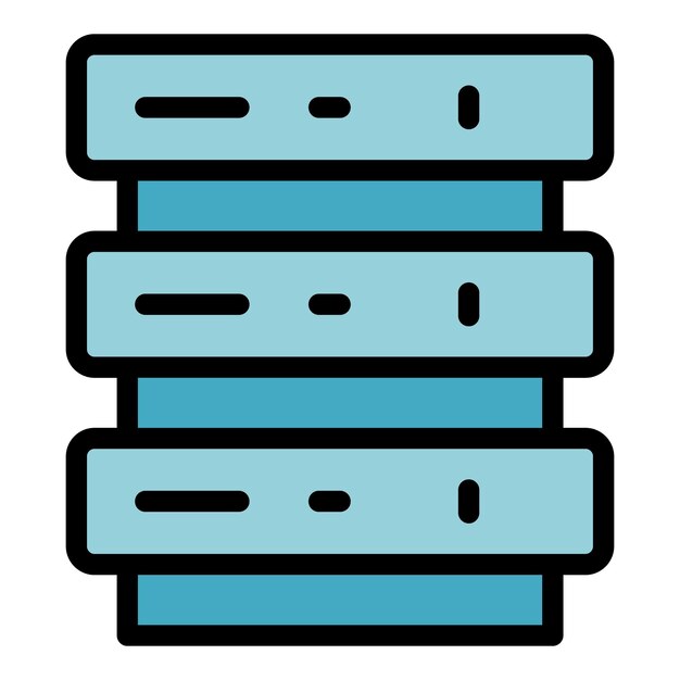 Server interface icon Outline Server interface vector icon color flat isolated