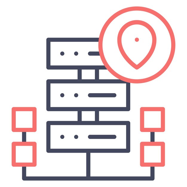 Server Location Vector Illustration Style
