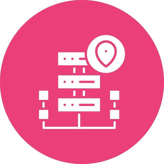Server Location Vector Illustration Style