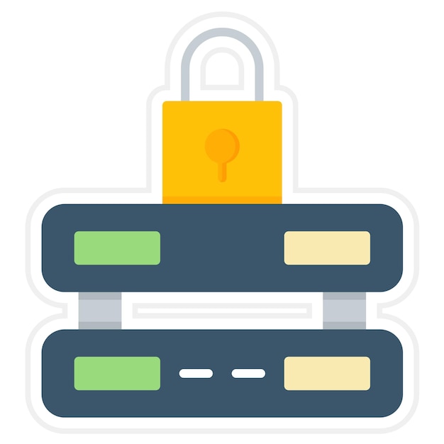 server locked icon vector image can be used for cyber security