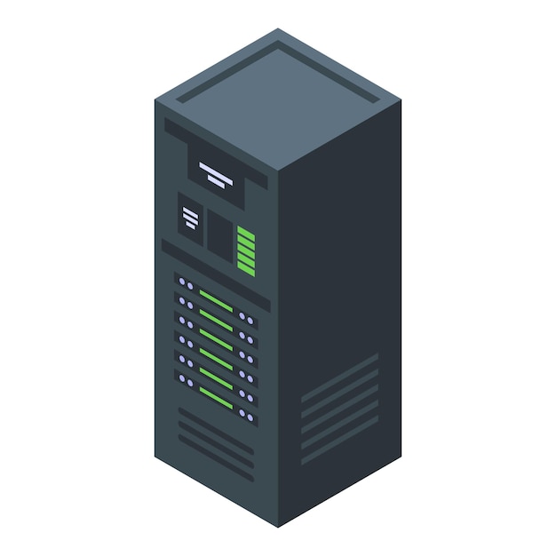 server rack icon isometric vector web cloud internet network