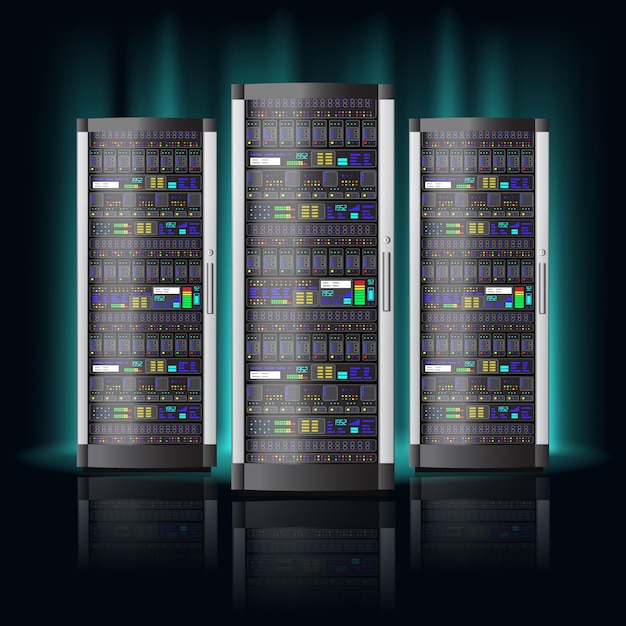 server room, hosting data center, cloud database technology
