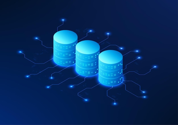 server technology is connected to the technology cycle conveying data processing and connectivity