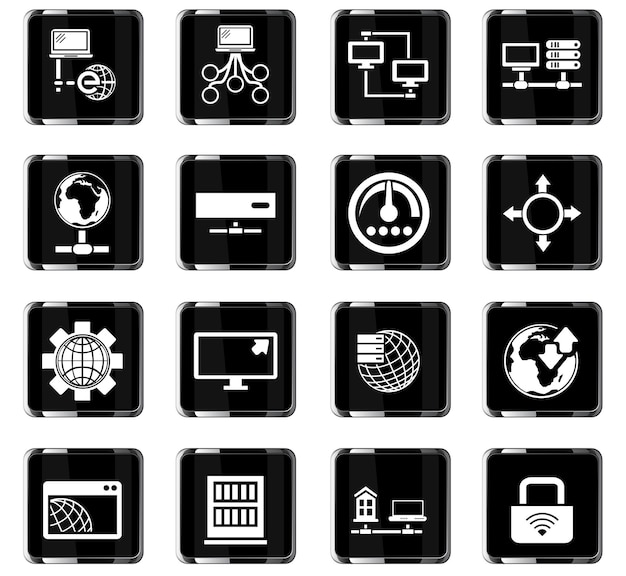 server vector icons for user interface design