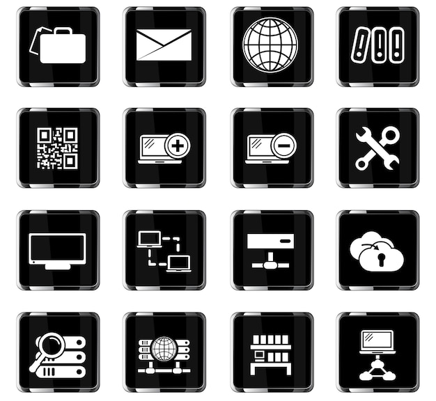 server vector icons for user interface design