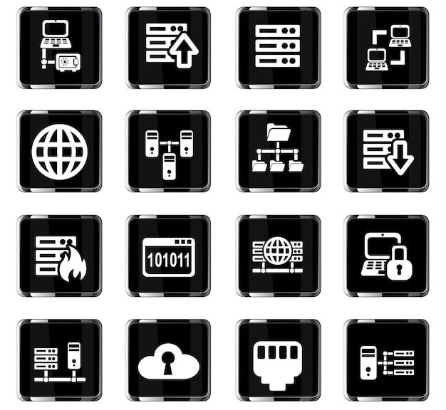 server web icons for user interface design