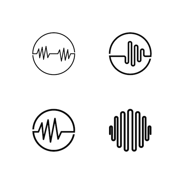 Ses dalgası logosu ve sembol vektörü