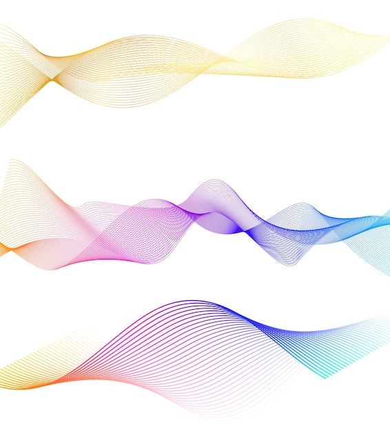 set abstract lines colors design element on white background of waves vector illustration eps 10 for grunge elegant business card print brochure flyer banners cover book label fabric