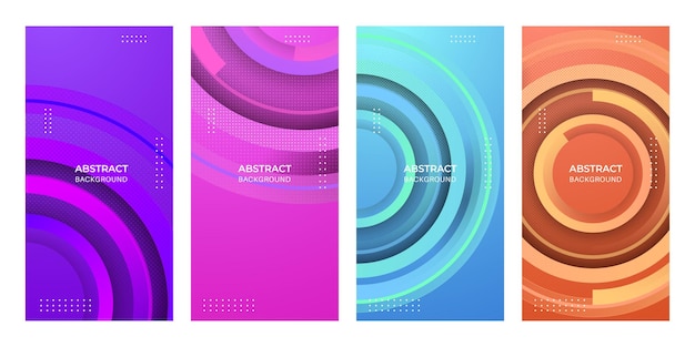 set abstract liquid backgrounds with gradient mesh and vibrant color blending effects