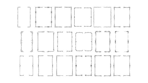 Set Black Simple Line Collection Different Doodle Brackets Parentheses Braces Elements Vector Desi