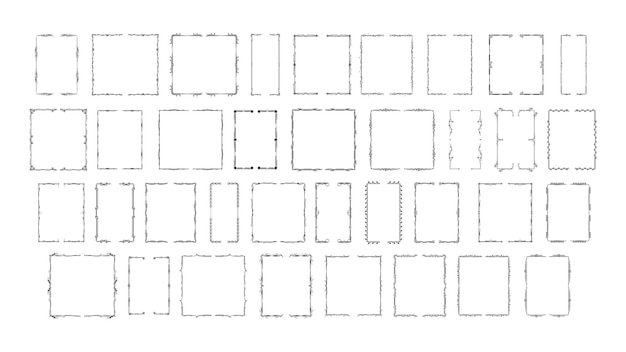 Set Black Simple Line Collection Different Doodle Brackets Parentheses Braces Elements Vector