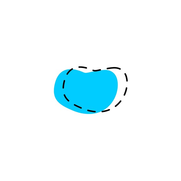 set blob hand draw element set stroke