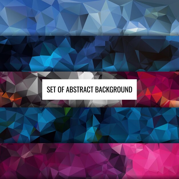 Set Collection of Abstract Color Polygon Background Design