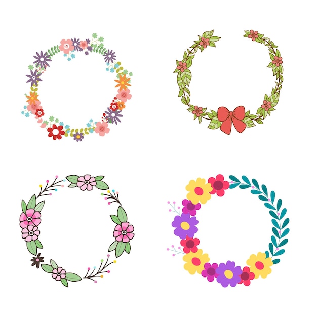 set collection of frame border floral tree branches form rectangle shape rustic arch hand drawn wat