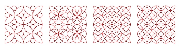 Set collection of line geometric shapes pattern Trendy set with shapes different style