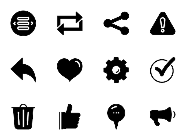 set comunication icon for web and mobile thin line