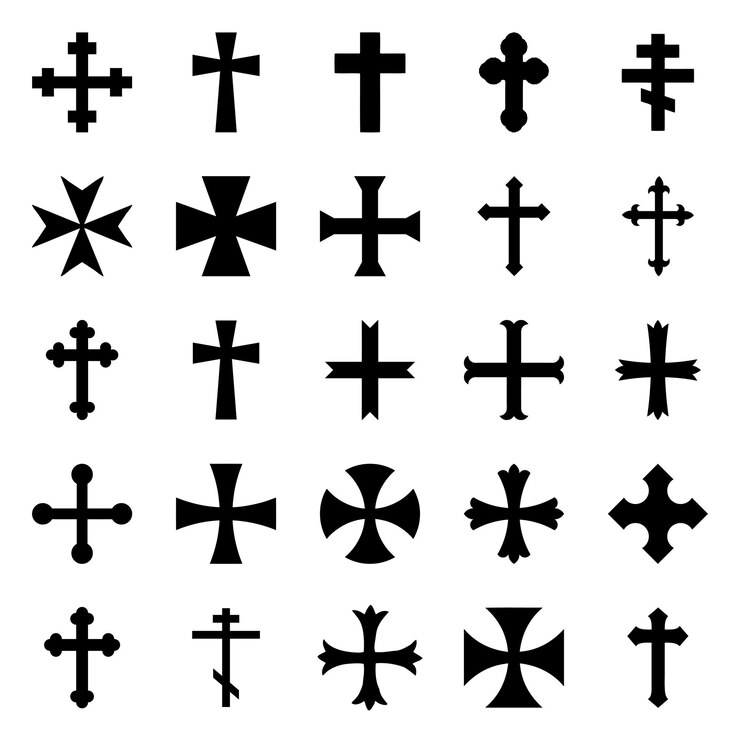 Set cross vector symbol flat style