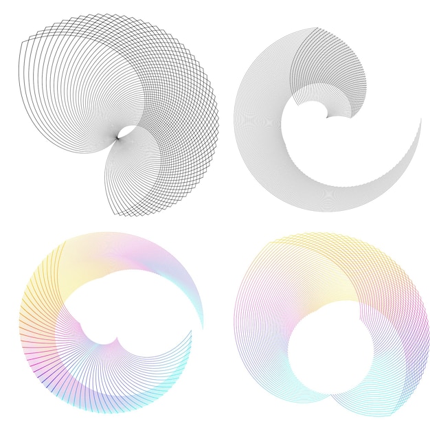 set design element circle isolated bold vector colors golden ring from abstract glow wavy stripes of many glittering swirl created using blend tool vector illustration eps10 for your presentation