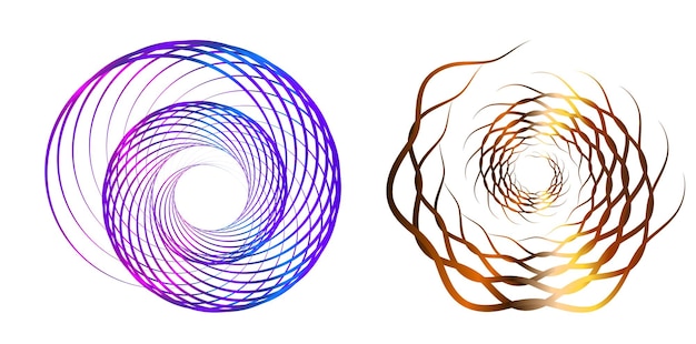 set design element circle isolated bold vector colors golden ring from abstract glow wavy stripes of many glittering swirl created using blend tool vector illustration eps10 for your presentation