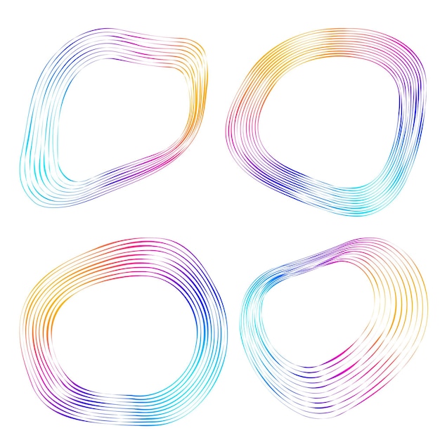Set design element circle Isolated bold vector colors golden ring from Abstract glow wavy stripes of many glittering swirl created using Blend Tool Vector illustration EPS10 for your presentation