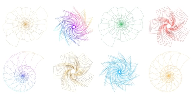 Set design element circle Isolated bold vector colors golden ring from Abstract glow wavy stripes of many glittering swirl created using Blend Tool Vector illustration EPS10 for your presentation