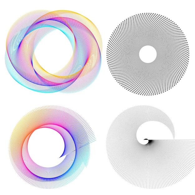 set design element circle isolated bold vector colors golden ring from abstract glow wavy stripes of many glittering swirl created using blend tool vector illustration eps10 for your presentation