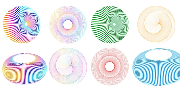 set design element circle isolated bold vector colors golden ring from abstract glow wavy stripes of many glittering swirl created using blend tool vector illustration eps10 for your presentation