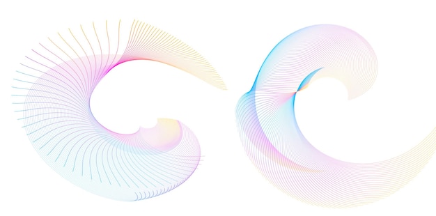 set design element circle isolated bold vector colors golden ring from abstract glow wavy stripes of many glittering swirl created using blend tool vector illustration eps10 for your presentation