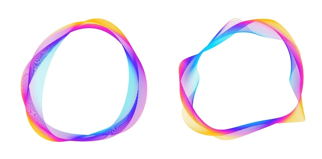 Set design element circle Isolated bold vector colors golden ring from Abstract glow wavy stripes of many glittering swirl created using Blend Tool Vector illustration EPS10 for your presentation