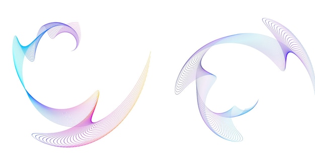 Set design element circle Isolated bold vector colors golden ring from Abstract glow wavy stripes of many glittering swirl created using Blend Tool Vector illustration EPS10 for your presentation