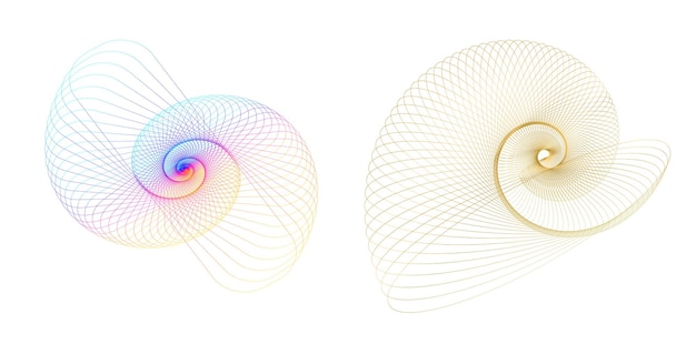set design element circle isolated bold vector colors golden ring from abstract glow wavy stripes of many glittering swirl created using blend tool vector illustration eps10 for your presentation