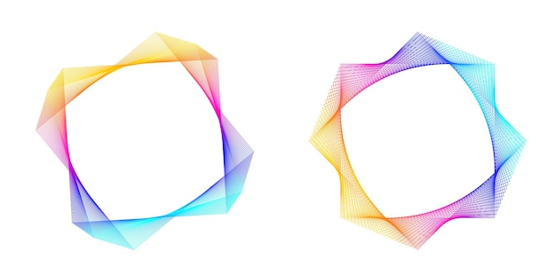 Set design element circle Isolated bold vector colors golden ring from Abstract glow wavy stripes of many glittering swirl created using Blend Tool Vector illustration EPS10 for your presentation