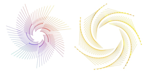 set design element circle isolated bold vector colors golden ring from abstract glow wavy stripes of many glittering swirl created using blend tool vector illustration eps10 for your presentation