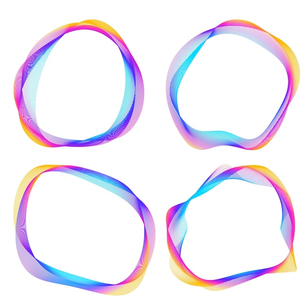 Set design element circle Isolated bold vector colors golden ring from Abstract glow wavy stripes of many glittering swirl created using Blend Tool Vector illustration EPS10 for your presentation