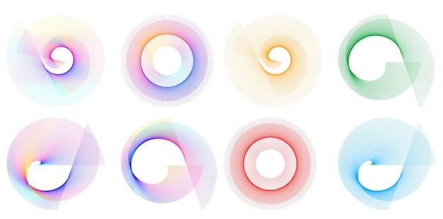 set design element circle isolated bold vector colors golden ring from abstract glow wavy stripes of many glittering swirl created using blend tool vector illustration eps10 for your presentation