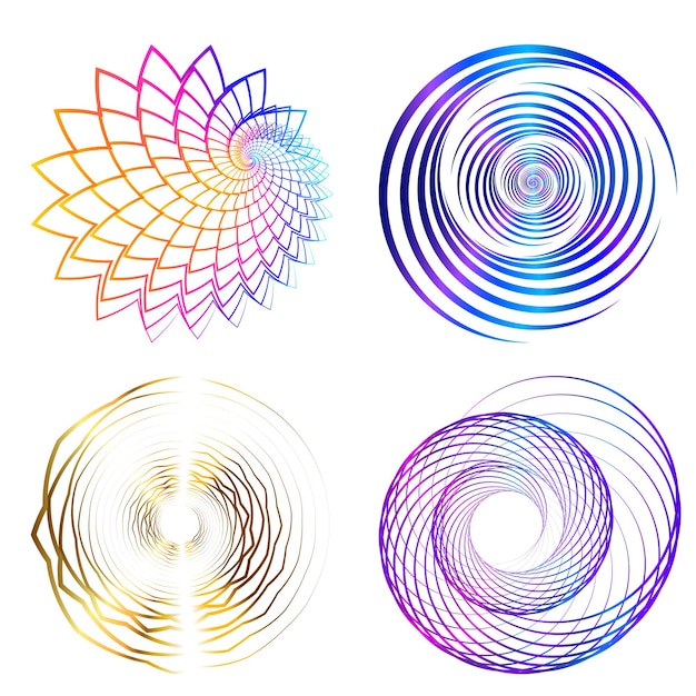 set design element circle isolated bold vector colors golden ring from abstract glow wavy stripes of many glittering swirl created using blend tool vector illustration eps10 for your presentation