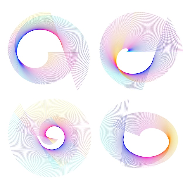 set design element circle isolated bold vector colors golden ring from abstract glow wavy stripes of many glittering swirl created using blend tool vector illustration eps10 for your presentation